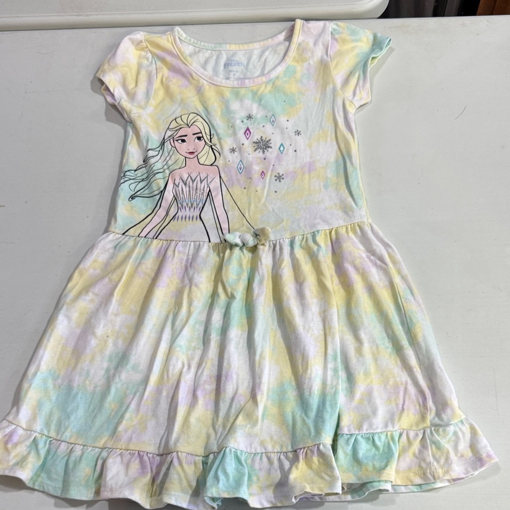 Enchanting Pastel Tie-Dye Dress with Elsa